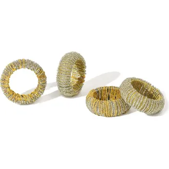 Tiramisu Gilded Halo Set of 4 Napkin Rings in Gold/Silver at Nordstrom Rack