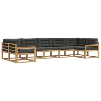 vidaXL Conjunto De Sof&aacute;s De Exterior 7 Pcs Blanco Y Antracita Vidaxl