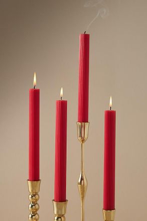 Anthropologie Fluted Taper Candles, Set of 4