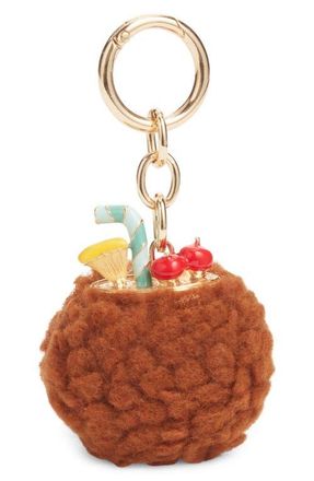 Chelsea28 Coconut Boucl&eacute; Bag Charm in Brown Multi- Gold at Nordstrom