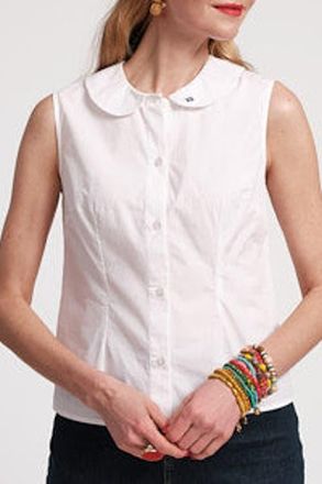 Frances Valentine Louise Collar Shell in White at Nordstrom, Size Medium