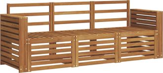 vidaXL Juegos De Sof&aacute;s 3 Uds. Natural Madera De Acacia S&oacute;lida Vidaxl