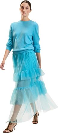 Cynthia Rowley Dames, Rokken, Blauw, Maat: M Tulle
