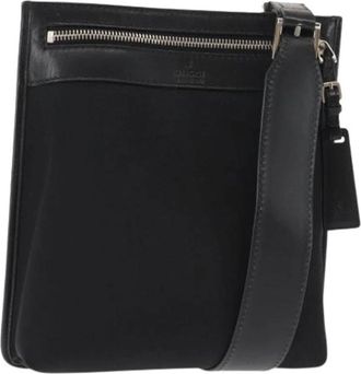Gucci Pre-owned Canvas Crossbody Tas - Dames - Vintage Schoudertas - Zwart - ONE Size - Vintage