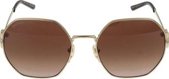 Gucci Sunglasses, female, Yellow, Size: 58 MM Oversize Navigator Sunglasses