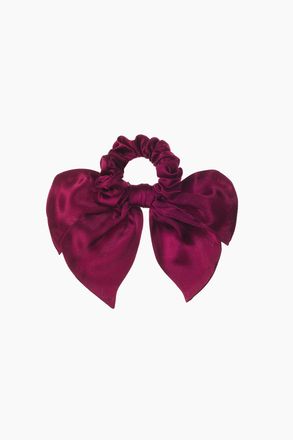 H&M Seidenscrunchie mit Schleife - Dunkles Cerise