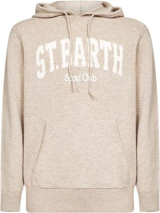 MC2 Saint Barth Hoodies & sweatvesten, Heren, Beige, 2Xl, Wol, Sb Sport 11 Emb