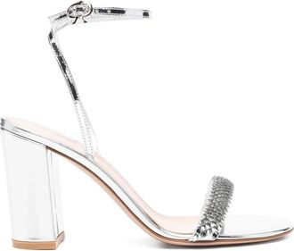 Gianvito Rossi Stijlvolle Zomer Sandalen - Dames - Sandalen met hakken - Grijs - 37 1/2 EU - Schoenen