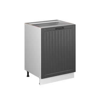 Vicco Mueble Bajo De Cocina Fame-line, Gris Oscuro/blanco, 60 Cm 1 Puerta Sin Encimera, Vicco