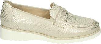 Hassia Gouden Instappers met Uitneembaar Voetbed - Dames - Loafers - Grijs - 37 1/2 EU - Leer - Schoenen