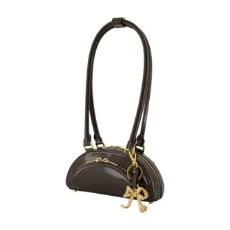 Self Portrait Mini With Charm Shoulder Bag - Brown