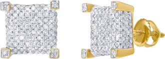 LuvMyJewelry Reverie 10K Gold Diamond Stud Earrings - 0.75 CT
