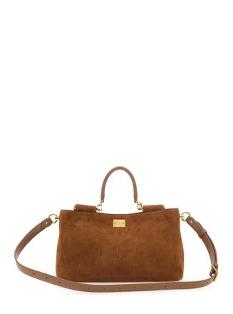 Dolce & Gabbana Womens Shoulder Bag Vittoria Beige Suede