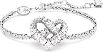 Swarovski Interwoven Heart Crystal Armband - Dames - Armbanden - Grijs - ONE Size - Accessoires