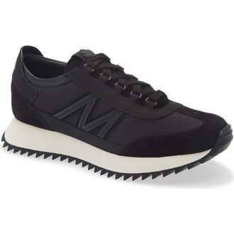Moncler Pacey2 Suede & Nubuck Sneaker in Black at Nordstrom, Size 13Us