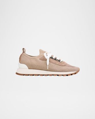 Brunello Cucinelli Sparkling Knit Runner Sneakers