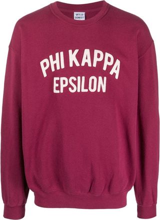 Wild Donkey logo-patch drop-shoulder sweatshirt - Red