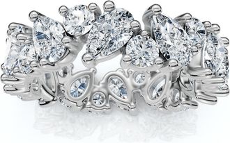 Pompeii3 3Ct Pear & Round Diamond Eternity Ring 14k Gold or Platinum Lab Grown