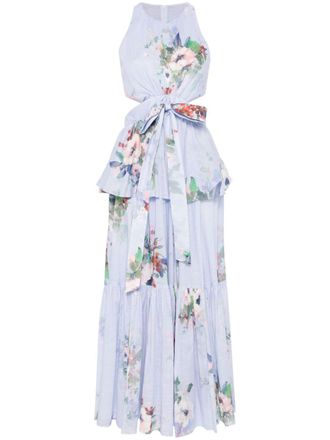 Zimmermann Everley maxi-jurk - Blauw