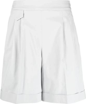 Eleventy Bermuda Shorts met Zak - Dames - Korte Broeken - Beige - XS - Katoen - Korte Broeken