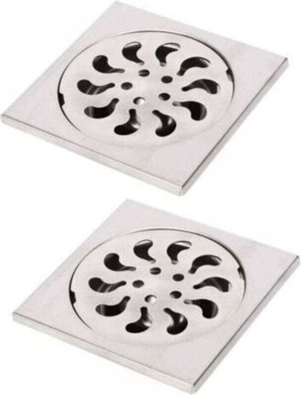 OEM 10x10x30mm 2 Piezas Desag&uuml;e De Piso De Acero Inoxidable, Rejilla De Ducha Cuadrada, Filtro De Ducha, Desag&uuml;e De Ducha, Atrapacabellos Para Ba&ntilde;o
