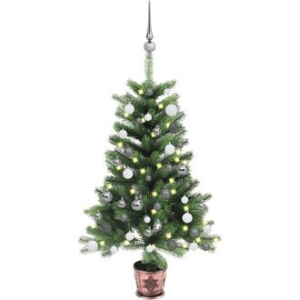 vidaXL Rbol De Navidad Artificial Con Luces Y Bolas Verde 65 Cm Vidaxl