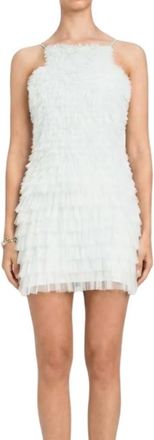 Twinset Korte Tulle Jurk - Dames - Feestkleedjes - Blauw - L - Leer - Kleedjes