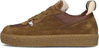 Shabbies Amsterdam Faux Fur Lage Top Sneakers - Dames - Sneakers - Bruin - 38 EU - Schoenen