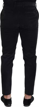 Dolce & Gabbana Black Stretch Cotton Slim Trousers Chino Mens Pants (Pre-Owned)