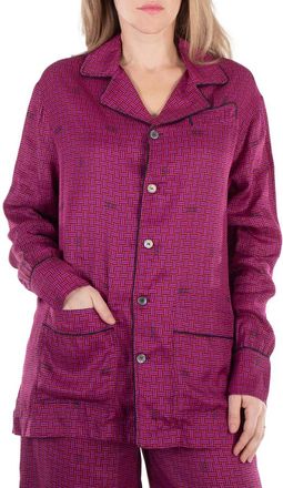 Kenzo Graphic-Print Long Sleeve Shirt, Brand Size 42 (US Size 10)