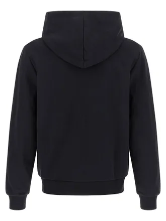A.P.C. Logo-Flocked Cotton Hoodie - Black