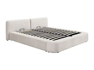 Vente-Unique Letto Contenitore 140 X 190 Cm Tessuto Beige - Judalo Di Maison C&eacute;phy