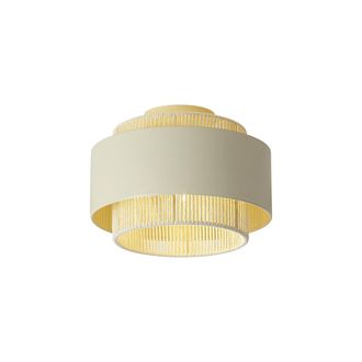 QAZQA Qazqa L&aacute;mpara De Techo Moderna Beige Con Cuerda - Kora