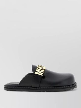 Moschino leather mules flat sole open back
