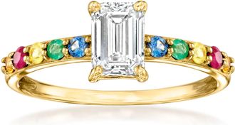 Ross-Simons Lab-Grown Diamond Ring With. Rubies, Emeralds and Multicolored Sapphires in 14kt Yellow Gold