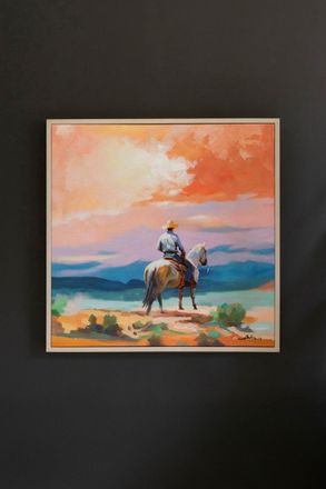 Kalalou Framed Acrylic Painting - Cowboy