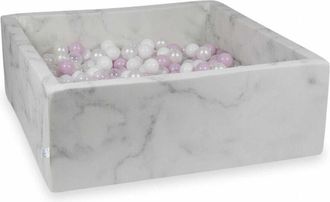 OEM Piscina Seca 110x110x40 M&aacute;rmol Con 600 Bolas: Rosa Claro Perla, Blanco, Transparente, Perla