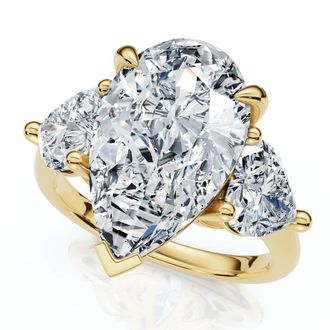 Pompeii3 5 1/2Ct Pear & Heart Certified Diamond Engagement Ring 14k Gold or Pt Lab Grown