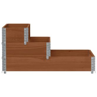 Berkfield Home Stable 3-Tier Raised Bed Brown 120x80 cm Solid Wood Pine