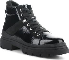 Bos. & Co. River Waterproof Platform Ankle Boot in Black Patent/Murta Faux Fur at Nordstrom Rack, Size 10-10.5Us / 41Eu