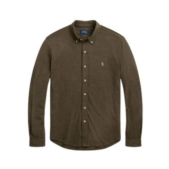Ralph Lauren Polo Shirt - Heren - Casual Overhemden - Groen - M - Katoen - Overhemden