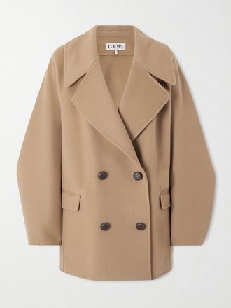 Loewe Cappotto Doppiopetto In Lana - Marrone