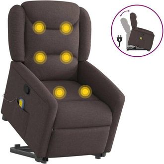 vidaXL Vidaxl - Silla De Masaje Reclinable De Pie De Tela Marr&oacute;n Oscuro