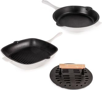 Berghoff Neo Enameled Cast Iron 3-Piece Set in White at Nordstrom Rack