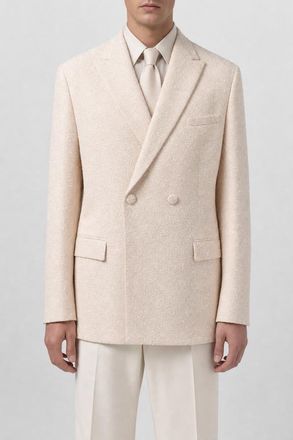 Dior MenS Beige Textured Double Breasted Jacket, Size 48