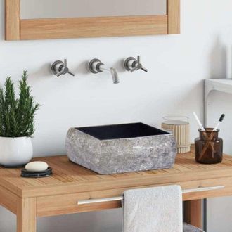 vidaXL Lavabo M&aacute;rmol Negro 30x30x13 Cm Vidaxl