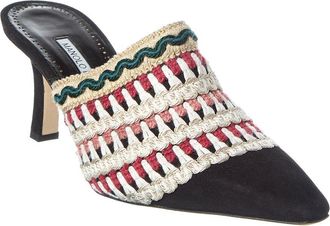 Manolo Blahnik Alo 70 Suede Mule