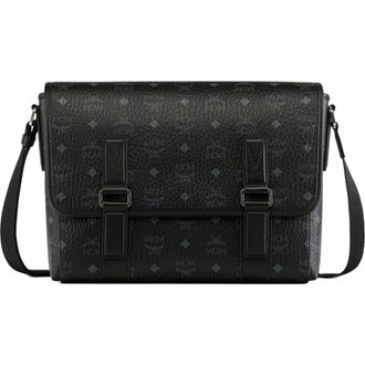 MCM Aren Messenger in Visetos in Black at Nordstrom