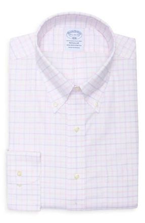 Brooks Brothers Regular Fit Non-Iron Stretch Cotton Oxford Dress Shirt in Pinkwp at Nordstrom Rack, Size 15.5 - 34