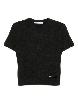 Alexander Wang Top con applicazione logo - DARK GREY